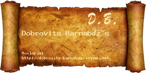 Dobrovits Barnabás névjegykártya