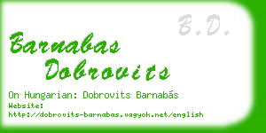 barnabas dobrovits business card
