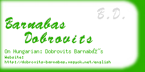 barnabas dobrovits business card